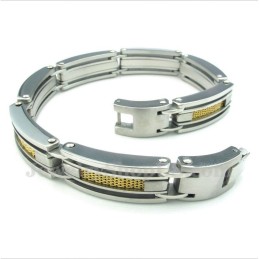 Bracciale Da Uomo In Titanio E Oro Con Cavo