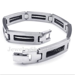 Bracciale Da Uomo In Titanio Nero Con Cavo