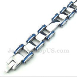 Bracciale In Gomma Blu Titanio Da Uomo