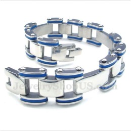 Bracciale In Gomma Blu Titanio Da Uomo
