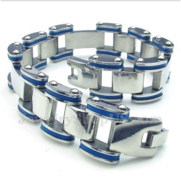 Bracciale In Gomma Blu Titanio Da Uomo