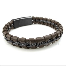 Bracciale In Pelle Di Titanio Da Uomo