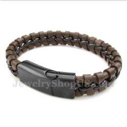 Bracciale In Pelle Di Titanio Da Uomo