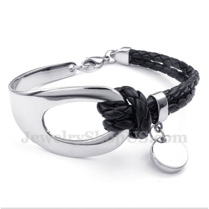 Bracciale In Pelle Di Titanio Da Uomo Bracciale In Pelle Di Titanio Da Uomo