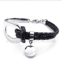 Bracciale In Pelle Di Titanio Da Uomo