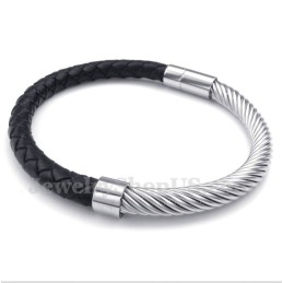 Bracciale In Pelle Di Titanio Da Uomo