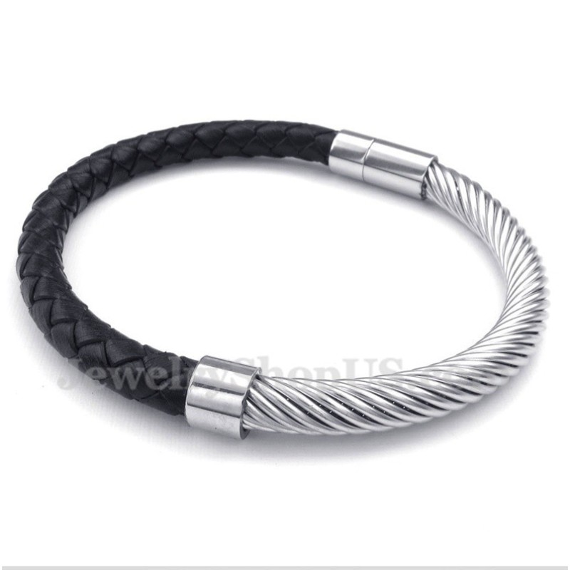 Bracciale In Pelle Di Titanio Da Uomo Bracciale In Pelle Di Titanio Da Uomo
