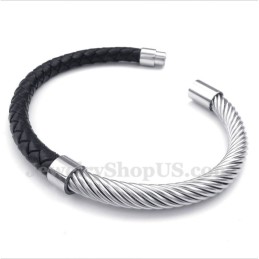Bracciale In Pelle Di Titanio Da Uomo