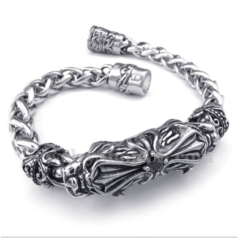 Bracciale Da Uomo In Titanio Con Diamanti Fusi Bracciale Da Uomo In Titanio Con Diamanti Fusi