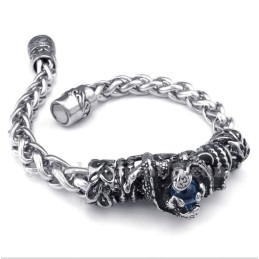 Bracciale Da Uomo In Titanio Fuso Con Diamanti Blu