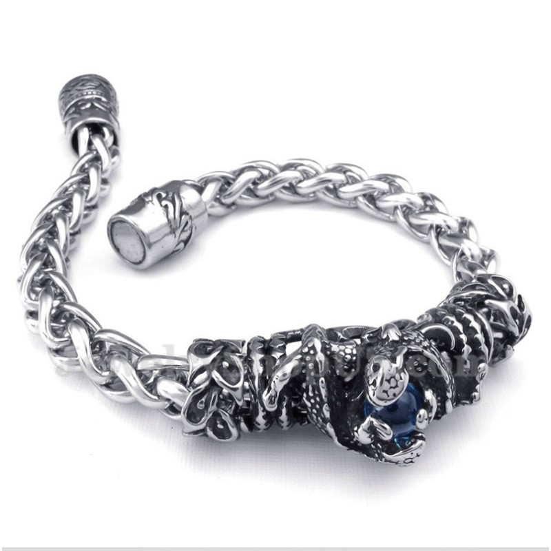 Bracciale Da Uomo In Titanio Fuso Con Diamanti Blu Bracciale Da Uomo In Titanio Fuso Con Diamanti Blu
