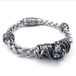 Bracciale Da Uomo In Titanio Fuso Con Diamanti Blu