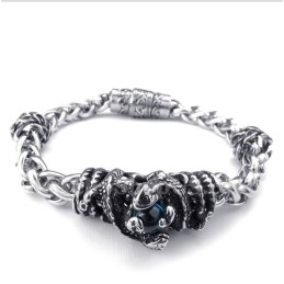 Bracciale Da Uomo In Titanio Fuso Con Diamanti Blu