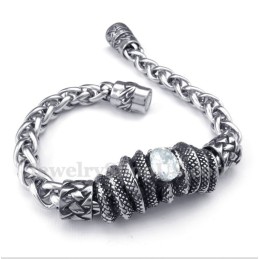 Bracciale Da Uomo In Titanio Con Diamanti Bianchi Fusi