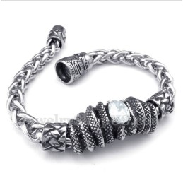 Bracciale Da Uomo In Titanio Con Diamanti Bianchi Fusi