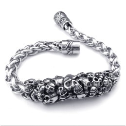 Bracciale Da Uomo Con Teschio In Titanio Fuso