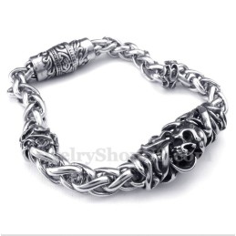 Bracciale Da Uomo Con Teschio In Titanio Fuso