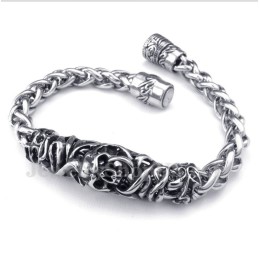 Bracciale Da Uomo Con Teschio In Titanio Fuso