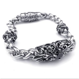 Bracciale Da Uomo In Titanio Fuso Con Diamanti Neri