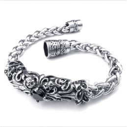Bracciale Da Uomo In Titanio Fuso Con Diamanti Neri