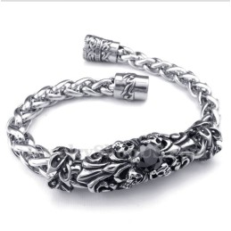Bracciale Da Uomo In Titanio Fuso Con Diamanti Neri
