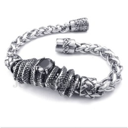 Bracciale Da Uomo In Titanio Fuso Con Diamanti Neri