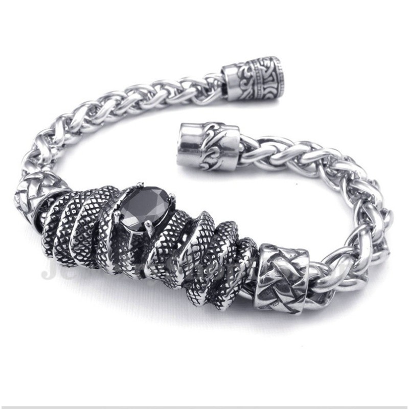 Bracciale Da Uomo In Titanio Fuso Con Diamanti Neri Bracciale Da Uomo In Titanio Fuso Con Diamanti Neri