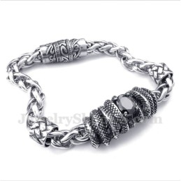 Bracciale Da Uomo In Titanio Fuso Con Diamanti Neri