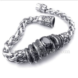 Bracciale Da Uomo In Titanio Fuso Con Diamanti Neri