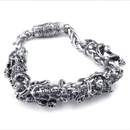 Bracciale Da Uomo Con Teschio In Titanio Fuso