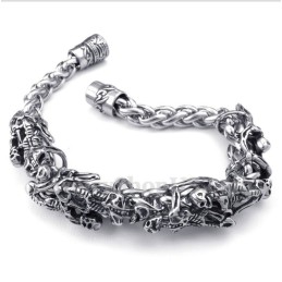 Bracciale Da Uomo Con Teschio In Titanio Fuso