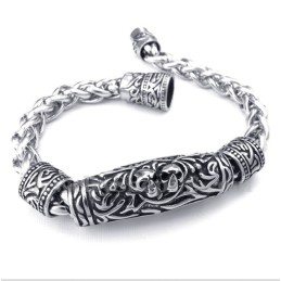 Bracciale Da Uomo Con Teschio In Titanio Fuso