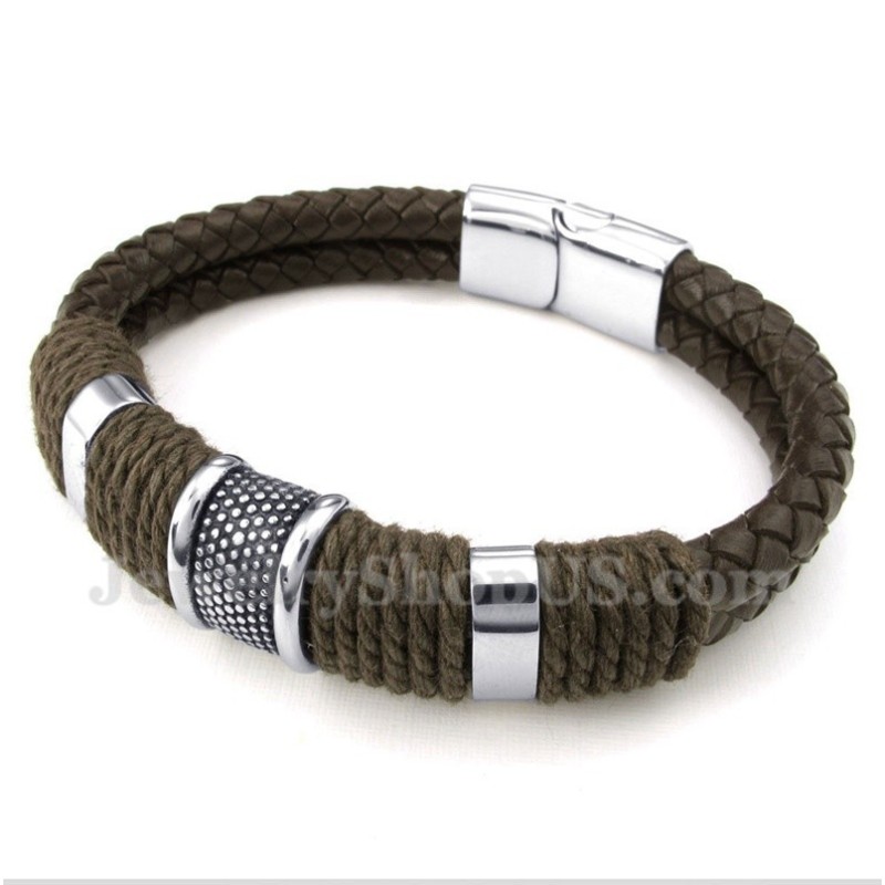 Bracciale In Pelle Di Titanio Da Uomo Bracciale In Pelle Di Titanio Da Uomo