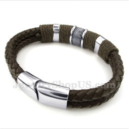 Bracciale In Pelle Di Titanio Da Uomo