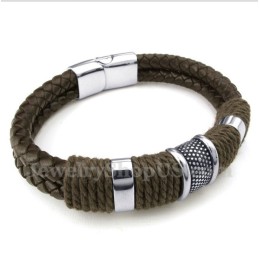 Bracciale In Pelle Di Titanio Da Uomo
