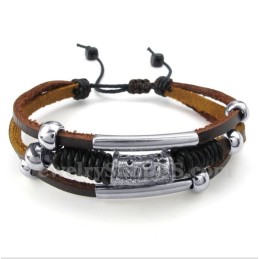 Bracciale In Pelle Di Titanio Da Uomo