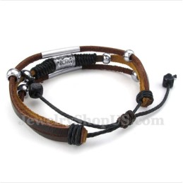 Bracciale In Pelle Di Titanio Da Uomo