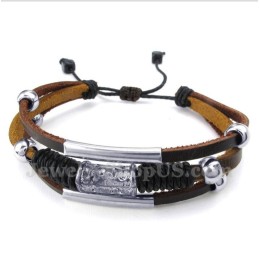 Bracciale In Pelle Di Titanio Da Uomo