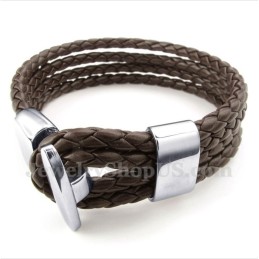 Bracciale In Pelle Di Titanio Da Uomo