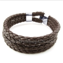 Bracciale In Pelle Di Titanio Da Uomo