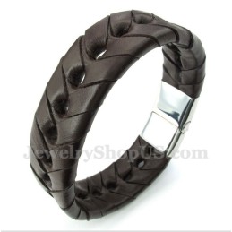 Bracciale In Pelle Di Titanio Da Uomo