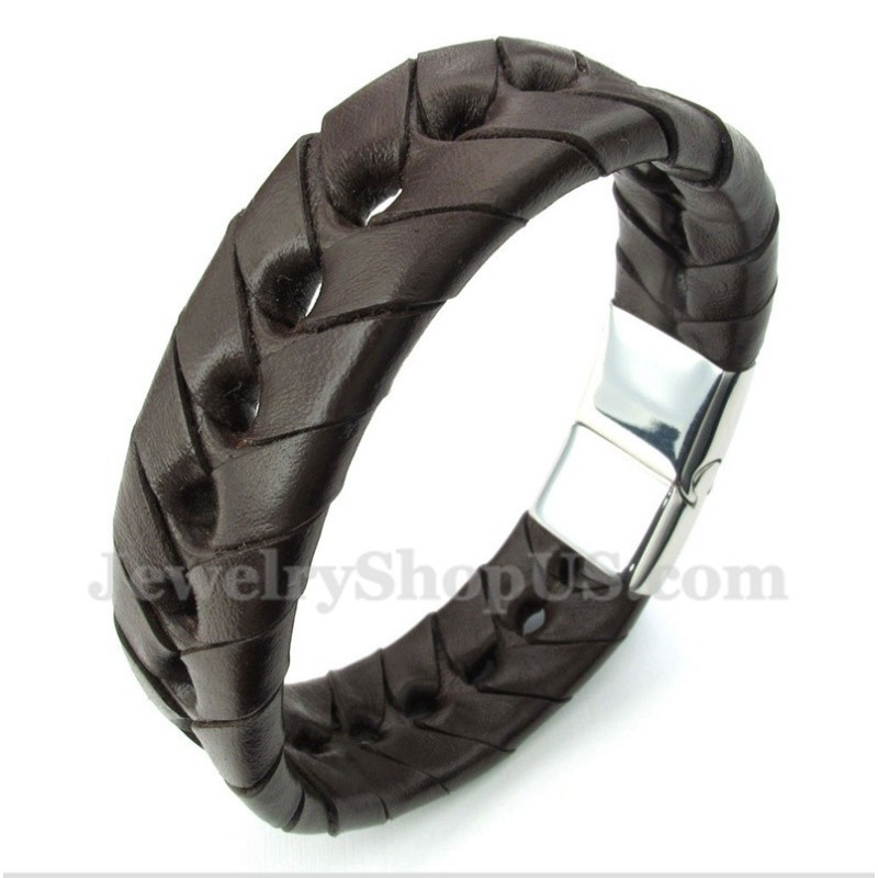 Bracciale In Pelle Di Titanio Da Uomo Bracciale In Pelle Di Titanio Da Uomo