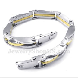 Bracciale Da Uomo In Titanio E Oro Wave
