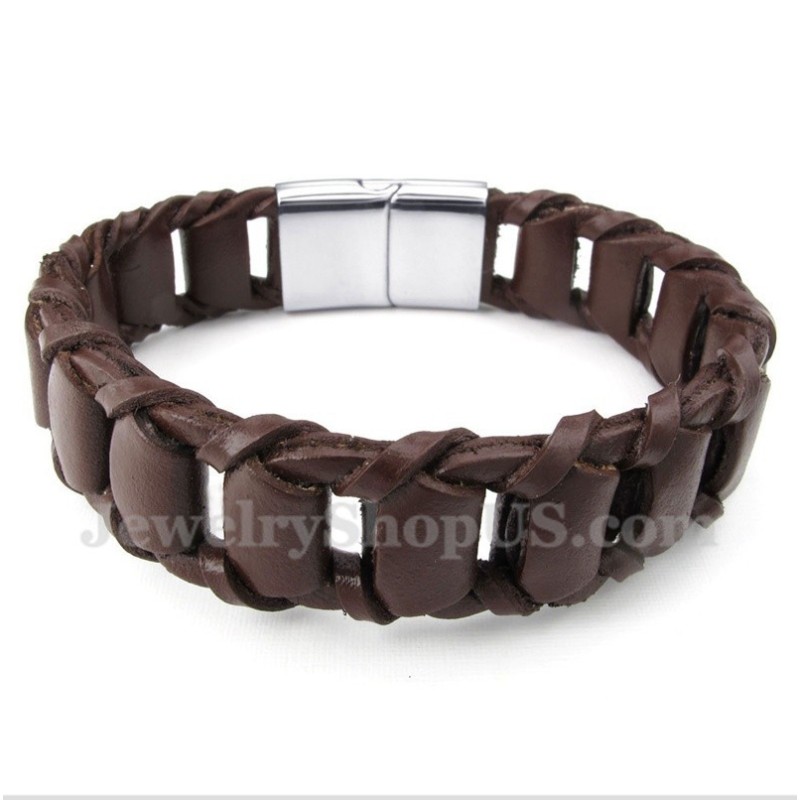 Bracciale In Pelle Di Titanio Da Uomo Bracciale In Pelle Di Titanio Da Uomo