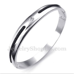 Bracciale Da Uomo In Titanio Con Diamanti Neri
