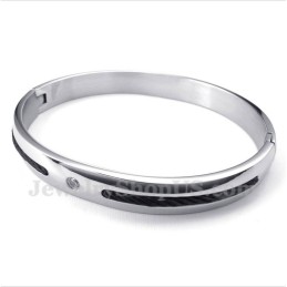 Bracciale Da Uomo In Titanio Con Diamanti Neri