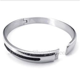 Bracciale Da Uomo In Titanio Con Diamanti Neri