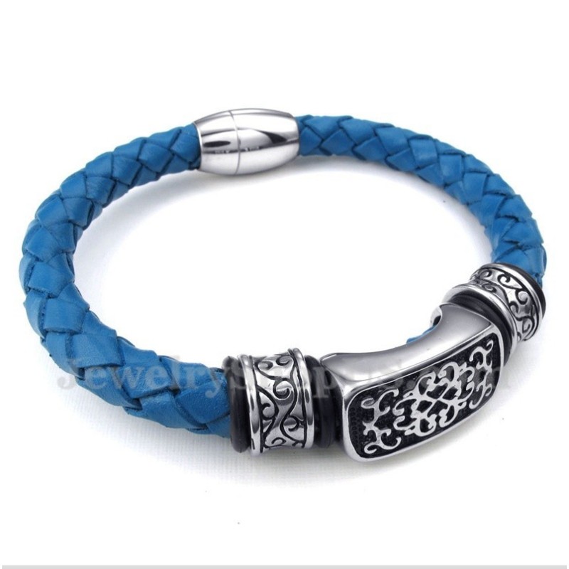Bracciale In Pelle Di Titanio Da Uomo Bracciale In Pelle Di Titanio Da Uomo