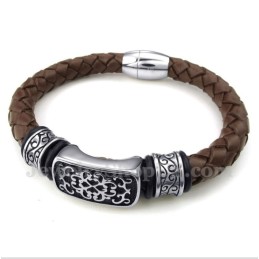 Bracciale In Pelle Di Titanio Da Uomo