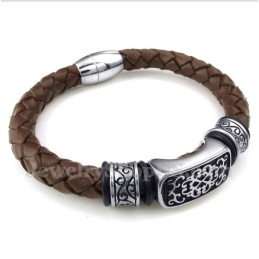 Bracciale In Pelle Di Titanio Da Uomo